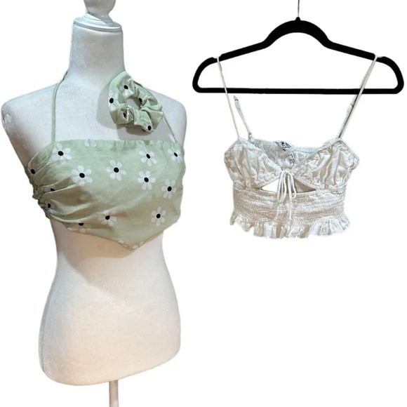 Princess Polly Tops - Set of 2 PRINCESS POLLY Adjustable Crop Tops with Bonus Scrunchie! - 4